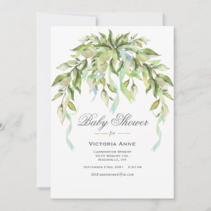 Convites Chá de fraldas Elegante Verde