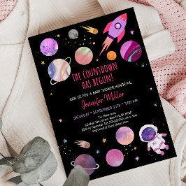 Convites Chá de fraldas Espacial do Astronauta para Raparig