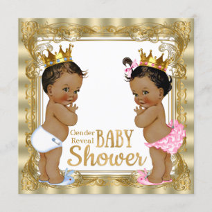 Convites Chá de fraldas étnico do príncipe princesa Género