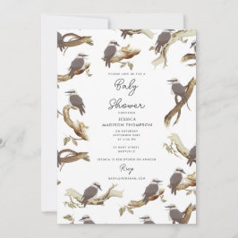 Convites Chá de fraldas Eucalyptus australiano Kookaburra