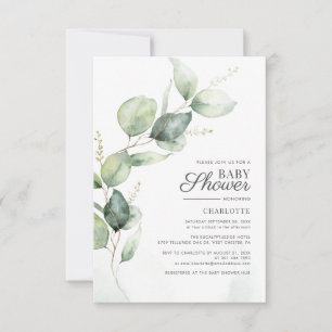 Convites Chá de fraldas Eucalyptus Greenery