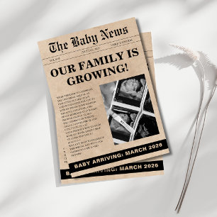 Convites Chá de fraldas exclusivo de jornal fotográfico