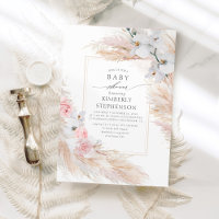 Chá de fraldas Exótico Pampas Grass e Orquídeas Br