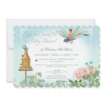 Chá de fraldas Fairy Garden Bees Dragonfly Rosa Ar