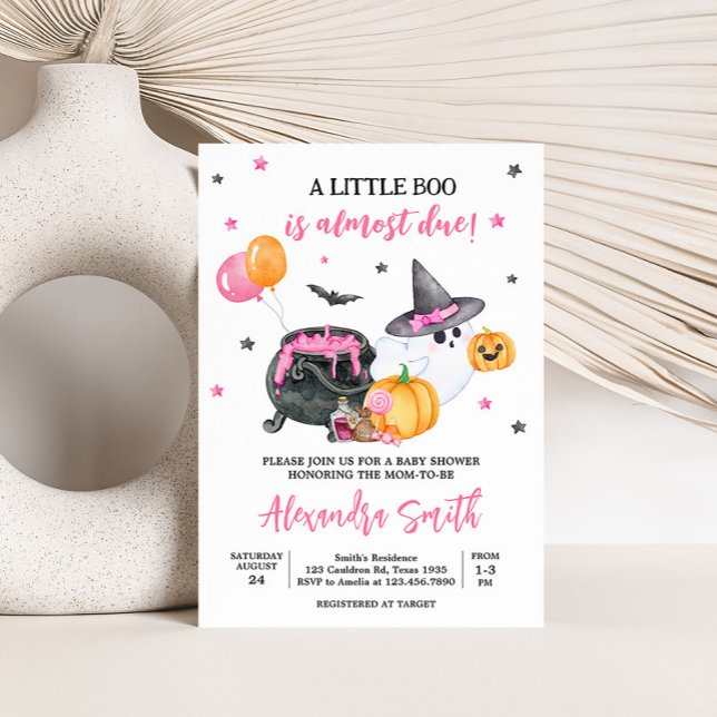 Convites Chá de fraldas Fantasma do Menino Boo (Ghost Halloween Baby Shower Invitation
)