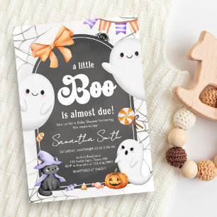 Convites Chá de fraldas Fantasma do Pequeno Boo Halloween
