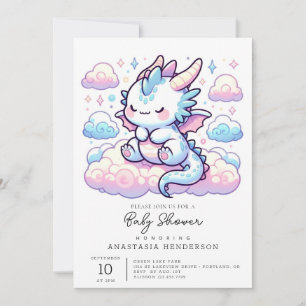 Convites Chá de fraldas Fantasy Dragon