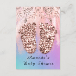 Convites Chá de fraldas Feet Girl Boy Royal Rosa Glitter Pe