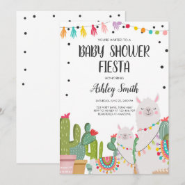 Convites Chá de fraldas Fiesta Cactus Llama Confetti Mexica