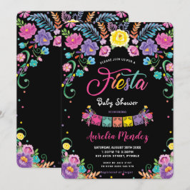 Convites Chá de fraldas Fiesta Girl Floral Mexicano