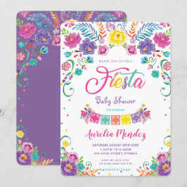 Convites Chá de fraldas Fiesta Girl Floral Mexicano
