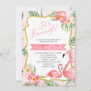 Convites Chá de fraldas Flamingo