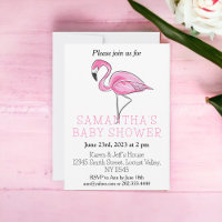 Chá de fraldas Flamingo Rosa Elegante