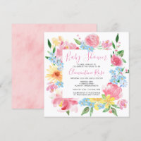 Chá de fraldas Floral Amarelo-Cor-de-Rosa Pastel