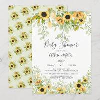 Chá de fraldas Floral Amarelo de girassol