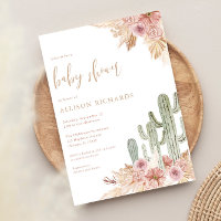 Chá de fraldas floral boho bohemiano cor de rosa C
