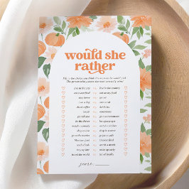 Convites Chá de fraldas Floral De Abóbora Ela Preferencialm