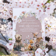 Chá de fraldas floral de aquarela de madeira