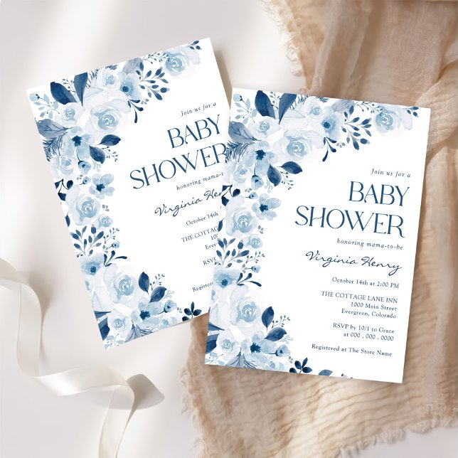 Convites Chá de fraldas Floral de Flor Selvagem (Criador carregado)