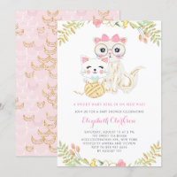 Chá de fraldas Floral de Gatos Filhos e Mãe Bonito