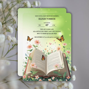 Convites Chá de fraldas Floral de Storybook do Jardim Moder