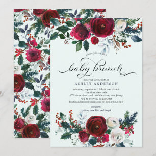 Convites Chá de fraldas Floral de Winter Bloom Brunch