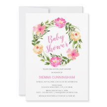 Chá de fraldas Floral de Wreath de Aquarela