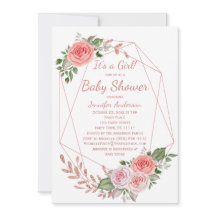 Chá de fraldas Floral-Dourado Rosa