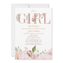 Chá de fraldas Floral Dourado, rosa e Rosa