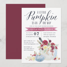 Convites Chá de fraldas Floral e Autumn Pumpkin