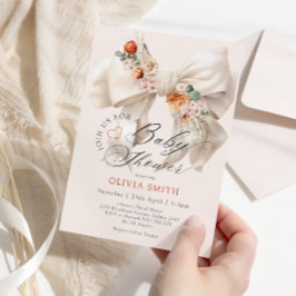 Convites Chá de fraldas Floral Elegante