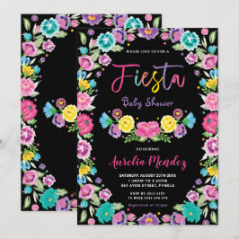 Convites Chá de fraldas Floral Fiesta Espanhol Mexicano