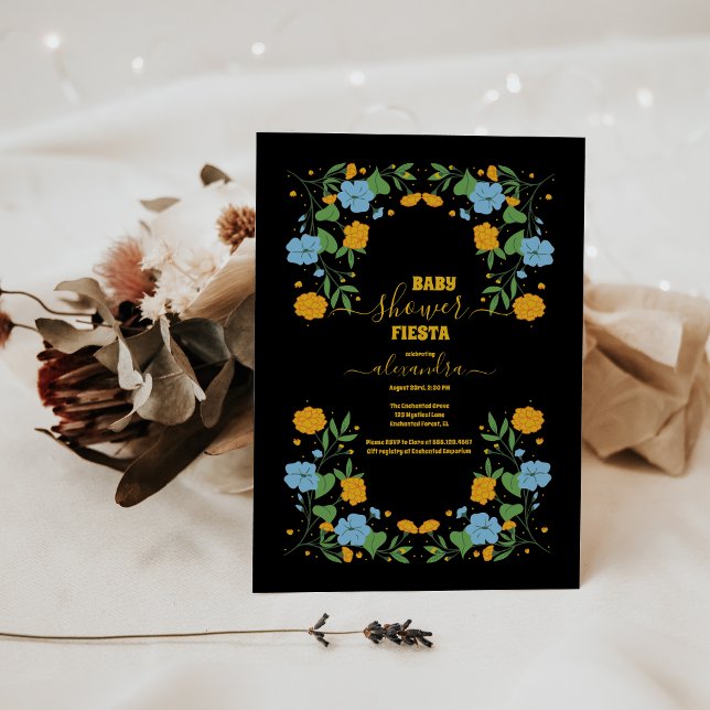 Convites Chá de fraldas Floral Fiesta Mexicano (Criador carregado)