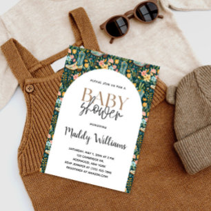 Convites Chá de fraldas Floral Floral Cowgirl do Sudoeste