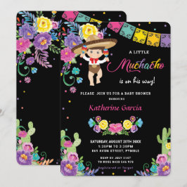 Convites Chá de fraldas Floral Little Muchacho Boy Mexicano