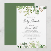 Chá de fraldas Floral Marrom Simples Eucalyptus