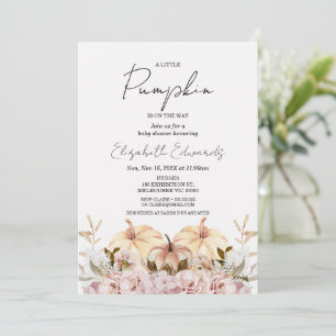 Convites Chá de fraldas Floral Pequeno Pumpkin Do Boho