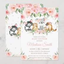 Chá de fraldas Floral Rosa Blush, Animais da Austr