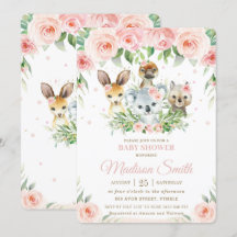 Chá de fraldas Floral Rosa Blush, Animais da Austr