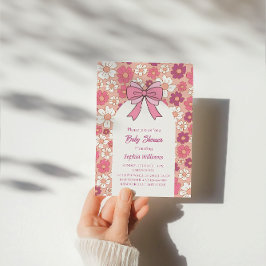 Convites Chá de fraldas Floral Rosa - Chá de fraldas Rapari