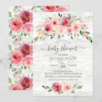 Chá de fraldas Floral Rosa de Peônias Primavera Ru