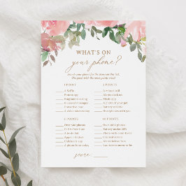 Convites Chá de fraldas Floral Rosa O que há no seu jogo te