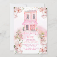 Chá de fraldas Floral Rosa Parisiense Café