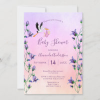 Chá de fraldas floral roxo roxo, cor-de-rosa,