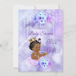 Convites Chá de fraldas floral Roxo Teal Rapariga Étnica