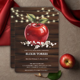 Convites Chá de fraldas Floral Russo de Maçã Vermelha