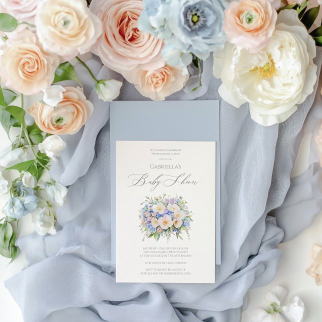 Convites Chá de fraldas Floral sofisticado Elegante (Criador carregado)
