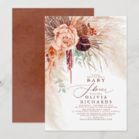 Chá de fraldas Floral Terracotta Pampas Grass