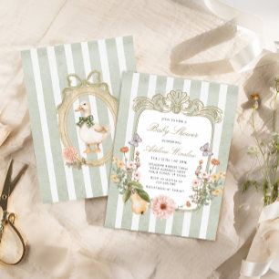 Convites Chá de fraldas Floral Vintage Fall