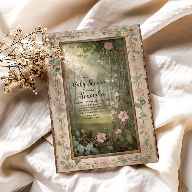 Convites Chá de fraldas florestal (Criador carregado)